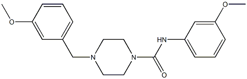 N-(3-methoxyphenyl)-4-[(3-methoxyphenyl)methyl]piperazine-1-carboxamide Struktur