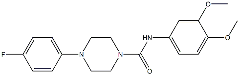 N-(3,4-dimethoxyphenyl)-4-(4-fluorophenyl)piperazine-1-carboxamide Struktur