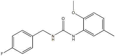 1-[(4-fluorophenyl)methyl]-3-(2-methoxy-5-methylphenyl)urea Struktur