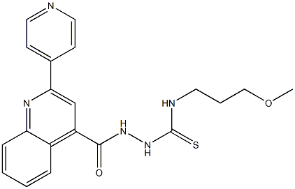 1-(3-methoxypropyl)-3-[(2-pyridin-4-ylquinoline-4-carbonyl)amino]thiourea Struktur