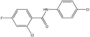 2-chloro-N-(4-chlorophenyl)-4-fluorobenzamide Struktur