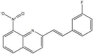 2-[(E)-2-(3-fluorophenyl)ethenyl]-8-nitroquinoline Struktur