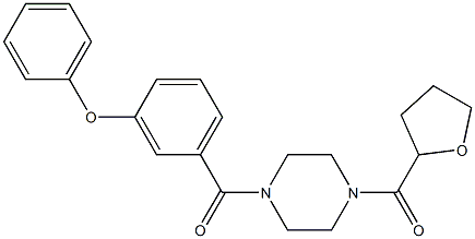 oxolan-2-yl-[4-(3-phenoxybenzoyl)piperazin-1-yl]methanone Struktur