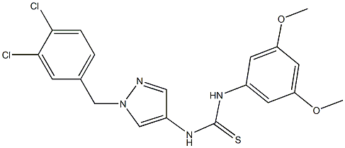 1-[1-[(3,4-dichlorophenyl)methyl]pyrazol-4-yl]-3-(3,5-dimethoxyphenyl)thiourea Struktur