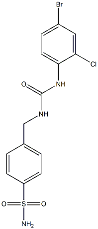 1-(4-bromo-2-chlorophenyl)-3-[(4-sulfamoylphenyl)methyl]urea Struktur