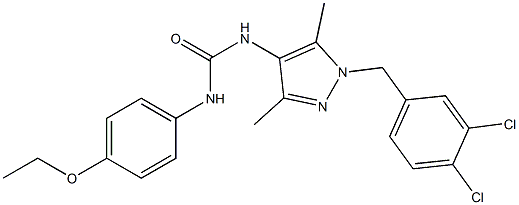 1-[1-[(3,4-dichlorophenyl)methyl]-3,5-dimethylpyrazol-4-yl]-3-(4-ethoxyphenyl)urea Struktur