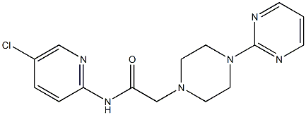 N-(5-chloropyridin-2-yl)-2-(4-pyrimidin-2-ylpiperazin-1-yl)acetamide Struktur