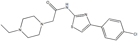 N-[4-(4-chlorophenyl)-1,3-thiazol-2-yl]-2-(4-ethylpiperazin-1-yl)acetamide Struktur