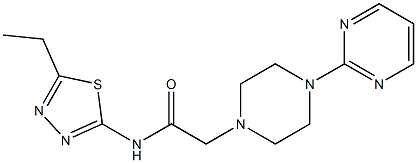 N-(5-ethyl-1,3,4-thiadiazol-2-yl)-2-(4-pyrimidin-2-ylpiperazin-1-yl)acetamide Struktur