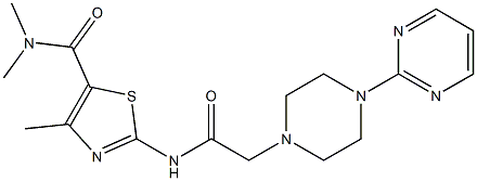 N,N,4-trimethyl-2-[[2-(4-pyrimidin-2-ylpiperazin-1-yl)acetyl]amino]-1,3-thiazole-5-carboxamide Struktur