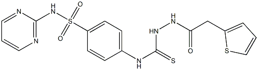 1-[4-(pyrimidin-2-ylsulfamoyl)phenyl]-3-[(2-thiophen-2-ylacetyl)amino]thiourea Struktur