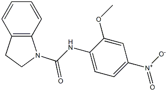 N-(2-methoxy-4-nitrophenyl)-2,3-dihydroindole-1-carboxamide Struktur