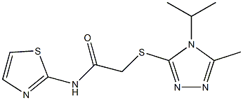 2-[(5-methyl-4-propan-2-yl-1,2,4-triazol-3-yl)sulfanyl]-N-(1,3-thiazol-2-yl)acetamide Struktur