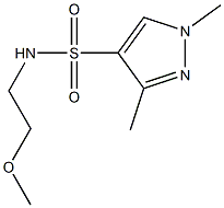 N-(2-methoxyethyl)-1,3-dimethylpyrazole-4-sulfonamide Struktur