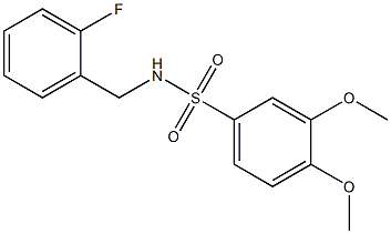 N-[(2-fluorophenyl)methyl]-3,4-dimethoxybenzenesulfonamide Struktur