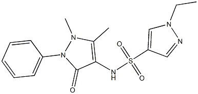 N-(1,5-dimethyl-3-oxo-2-phenylpyrazol-4-yl)-1-ethylpyrazole-4-sulfonamide Struktur