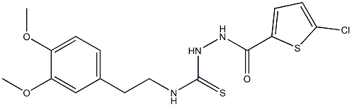 1-[(5-chlorothiophene-2-carbonyl)amino]-3-[2-(3,4-dimethoxyphenyl)ethyl]thiourea Struktur