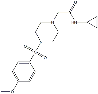 N-cyclopropyl-2-[4-(4-methoxyphenyl)sulfonylpiperazin-1-yl]acetamide Struktur