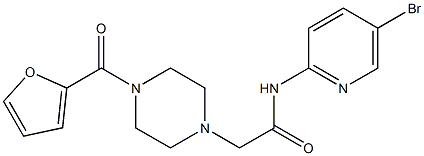 N-(5-bromopyridin-2-yl)-2-[4-(furan-2-carbonyl)piperazin-1-yl]acetamide Struktur