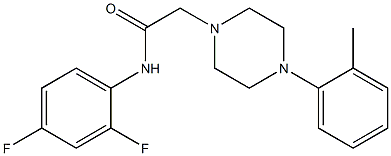 N-(2,4-difluorophenyl)-2-[4-(2-methylphenyl)piperazin-1-yl]acetamide Struktur