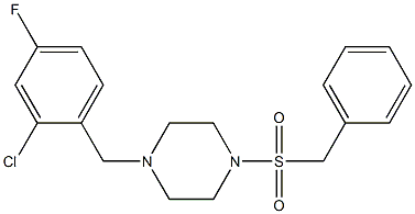 1-benzylsulfonyl-4-[(2-chloro-4-fluorophenyl)methyl]piperazine Struktur