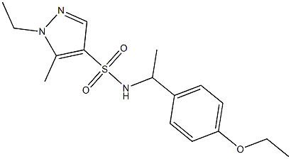 N-[1-(4-ethoxyphenyl)ethyl]-1-ethyl-5-methylpyrazole-4-sulfonamide Struktur