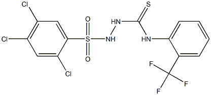 1-[(2,4,5-trichlorophenyl)sulfonylamino]-3-[2-(trifluoromethyl)phenyl]thiourea Struktur