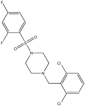 1-[(2,6-dichlorophenyl)methyl]-4-(2,4-difluorophenyl)sulfonylpiperazine Struktur