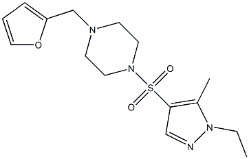 1-(1-ethyl-5-methylpyrazol-4-yl)sulfonyl-4-(furan-2-ylmethyl)piperazine Struktur