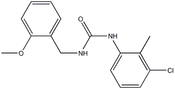 1-(3-chloro-2-methylphenyl)-3-[(2-methoxyphenyl)methyl]urea Struktur