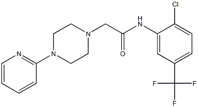 N-[2-chloro-5-(trifluoromethyl)phenyl]-2-(4-pyridin-2-ylpiperazin-1-yl)acetamide Struktur