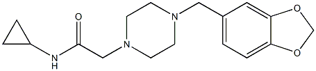 2-[4-(1,3-benzodioxol-5-ylmethyl)piperazin-1-yl]-N-cyclopropylacetamide Struktur