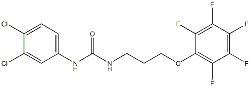 1-(3,4-dichlorophenyl)-3-[3-(2,3,4,5,6-pentafluorophenoxy)propyl]urea Struktur