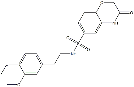 N-[2-(3,4-dimethoxyphenyl)ethyl]-3-oxo-4H-1,4-benzoxazine-6-sulfonamide Struktur