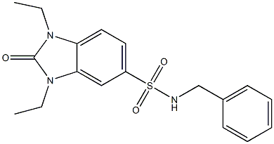 N-benzyl-1,3-diethyl-2-oxobenzimidazole-5-sulfonamide Struktur