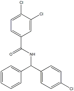 3,4-dichloro-N-[(4-chlorophenyl)-phenylmethyl]benzamide Struktur