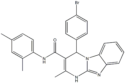 4-(4-bromophenyl)-N-(2,4-dimethylphenyl)-2-methyl-1,4-dihydropyrimido[1,2-a]benzimidazole-3-carboxamide Struktur