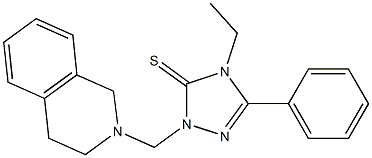 2-(3,4-dihydro-1H-isoquinolin-2-ylmethyl)-4-ethyl-5-phenyl-1,2,4-triazole-3-thione Struktur