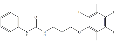 1-[3-(2,3,4,5,6-pentafluorophenoxy)propyl]-3-phenylurea Struktur