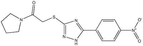 2-[[5-(4-nitrophenyl)-1H-1,2,4-triazol-3-yl]sulfanyl]-1-pyrrolidin-1-ylethanone Struktur