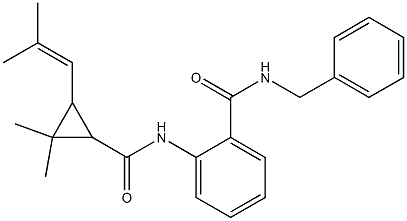 N-benzyl-2-[[2,2-dimethyl-3-(2-methylprop-1-enyl)cyclopropanecarbonyl]amino]benzamide Struktur