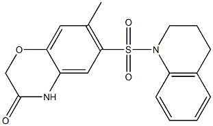 6-(3,4-dihydro-2H-quinolin-1-ylsulfonyl)-7-methyl-4H-1,4-benzoxazin-3-one Struktur