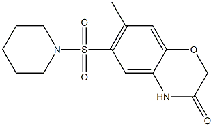 7-methyl-6-piperidin-1-ylsulfonyl-4H-1,4-benzoxazin-3-one Struktur