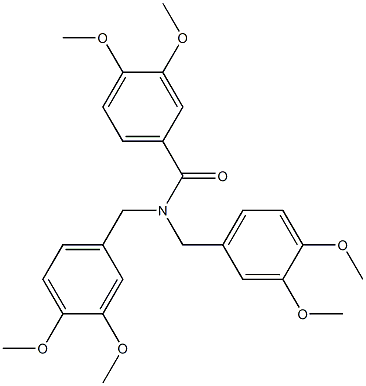 N,N-bis[(3,4-dimethoxyphenyl)methyl]-3,4-dimethoxybenzamide Struktur