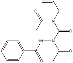 N-[acetyl(benzamido)carbamoyl]-N-prop-2-enylacetamide Struktur