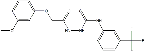 1-[[2-(3-methoxyphenoxy)acetyl]amino]-3-[3-(trifluoromethyl)phenyl]thiourea Struktur