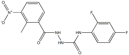 1-(2,4-difluorophenyl)-3-[(2-methyl-3-nitrobenzoyl)amino]urea Struktur