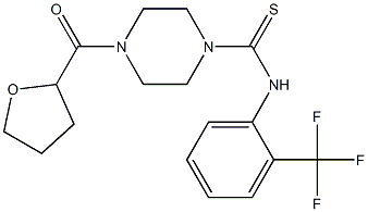 4-(oxolane-2-carbonyl)-N-[2-(trifluoromethyl)phenyl]piperazine-1-carbothioamide Struktur