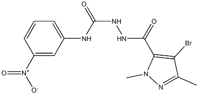 1-[(4-bromo-2,5-dimethylpyrazole-3-carbonyl)amino]-3-(3-nitrophenyl)urea Struktur