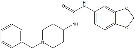 1-(1,3-benzodioxol-5-yl)-3-(1-benzylpiperidin-4-yl)urea Struktur